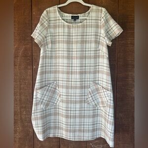 Plaid linen dress